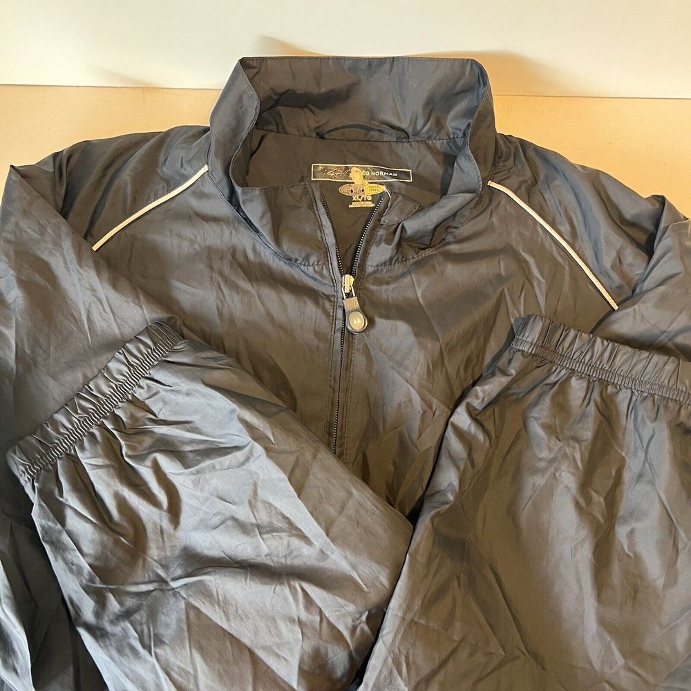 Greg‎ Norman Black Golf Pullover Windbreaker Quarter Zip XL